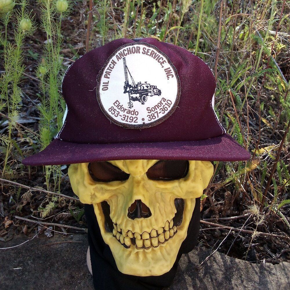 Vintage Oil Patch Anchor Service Patch Snap Back Trucker Hat